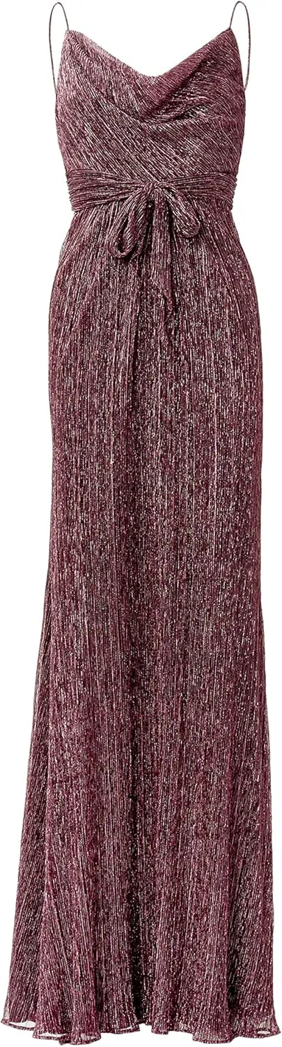 Adrianna Papell Women's Metallic Crinkle Gown