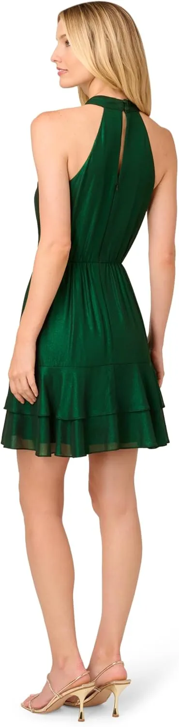 Adrianna Papell Women's Metallic Halter Dress