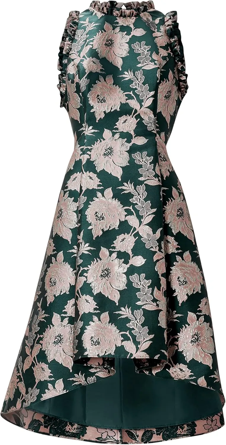 Adrianna Papell Women's Ruffle Jacquard Dress