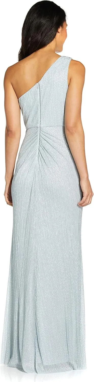 Adrianna Papell Women's Stardust Pleated Draped Gown