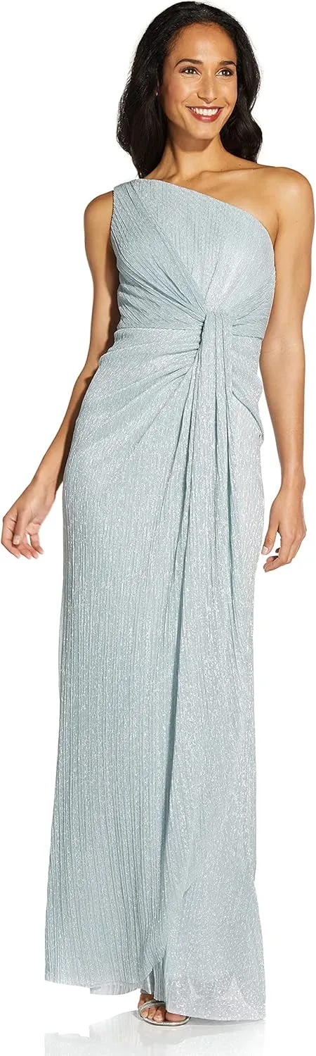 Adrianna Papell Women's Stardust Pleated Draped Gown