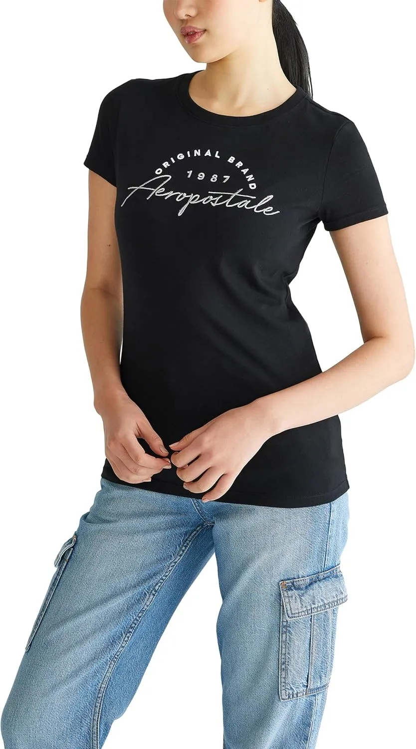 AEROPOSTALE Women's Script Short Sleeve Graphic Tee