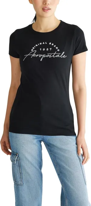 AEROPOSTALE Women's Script Short Sleeve Graphic Tee