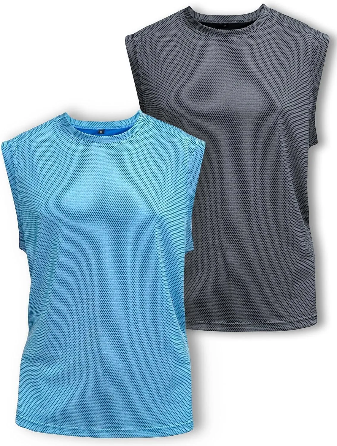 Afwerirc 2 Pack Men's Workout Tank Tops, Sleeveless Muscle Shirts, Quick-Dry & Breathable for Gym Training