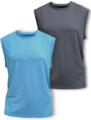 Afwerirc 2 Pack Men's Workout Tank Tops, Sleeveless Muscle Shirts, Quick-Dry & Breathable for Gym Training