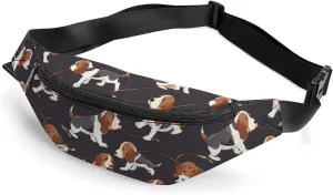 Aggrieved Beagle Dogs Crossbody Fanny Pack Waist Packs Adjustable Shoulder Bags Sling Bag for Hiking Running Cycling