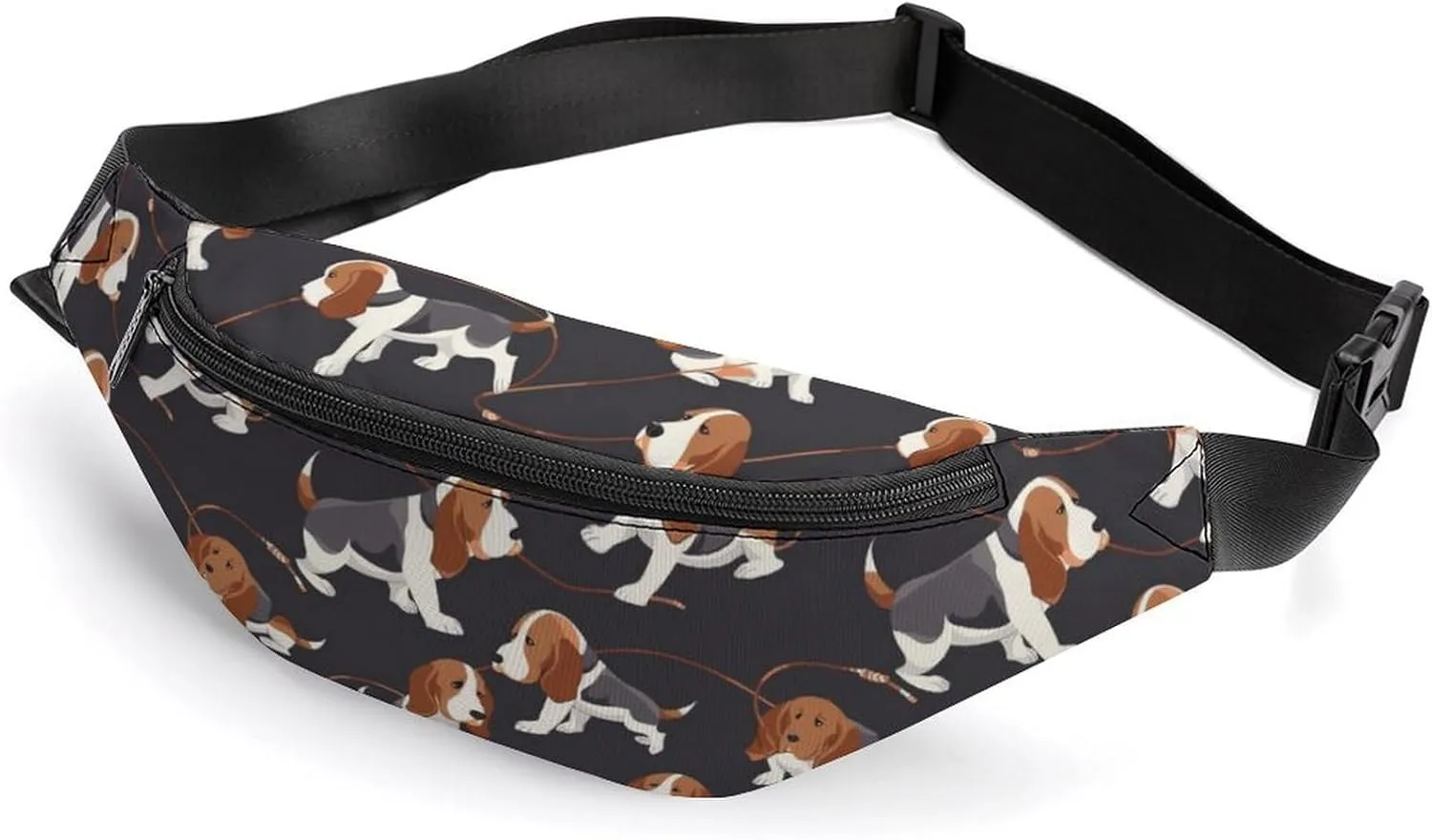 Aggrieved Beagle Dogs Crossbody Fanny Pack Waist Packs Adjustable Shoulder Bags Sling Bag for Hiking Running Cycling