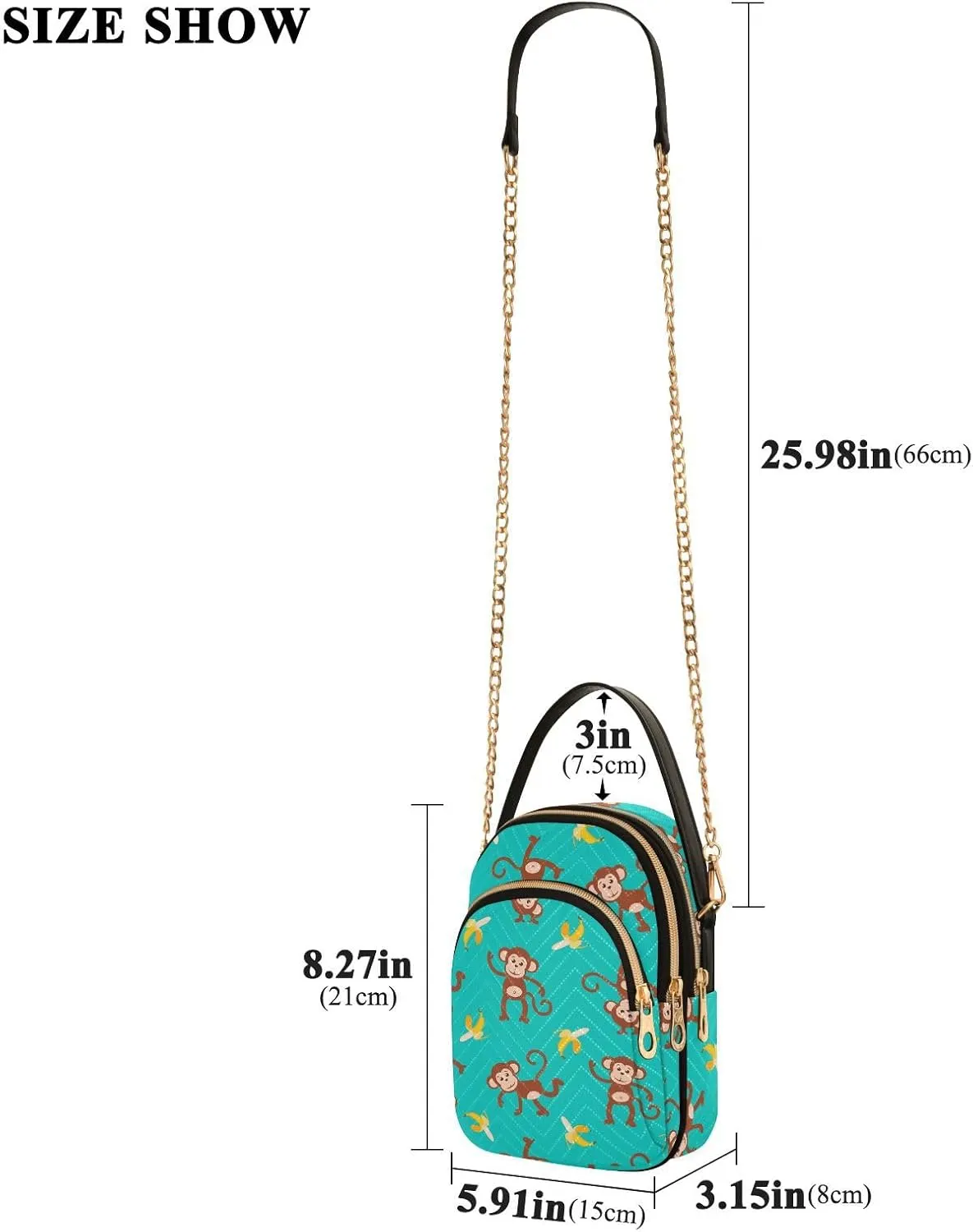ALAZA Chain Crossbody Bags for Women Quilted Shoulder Crossbody Handbags Travel Cross Body Cell Phone Purses Bags