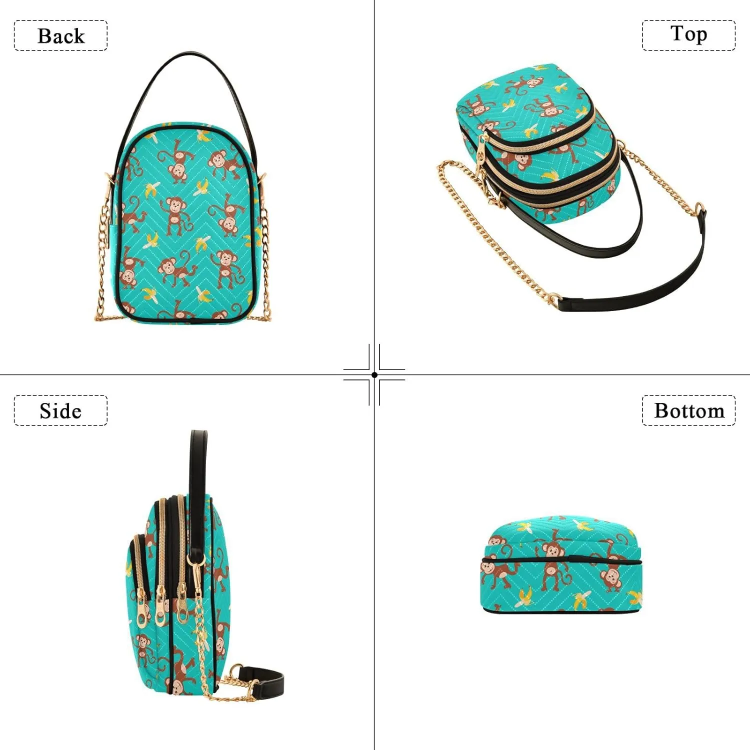 ALAZA Chain Crossbody Bags for Women Quilted Shoulder Crossbody Handbags Travel Cross Body Cell Phone Purses Bags