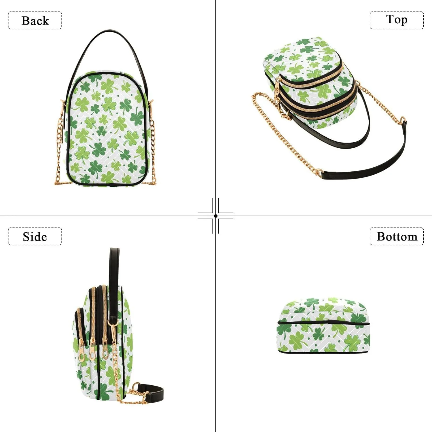 ALAZA Chain Crossbody Bags for Women Quilted Shoulder Crossbody Handbags Travel Cross Body Cell Phone Purses Bags