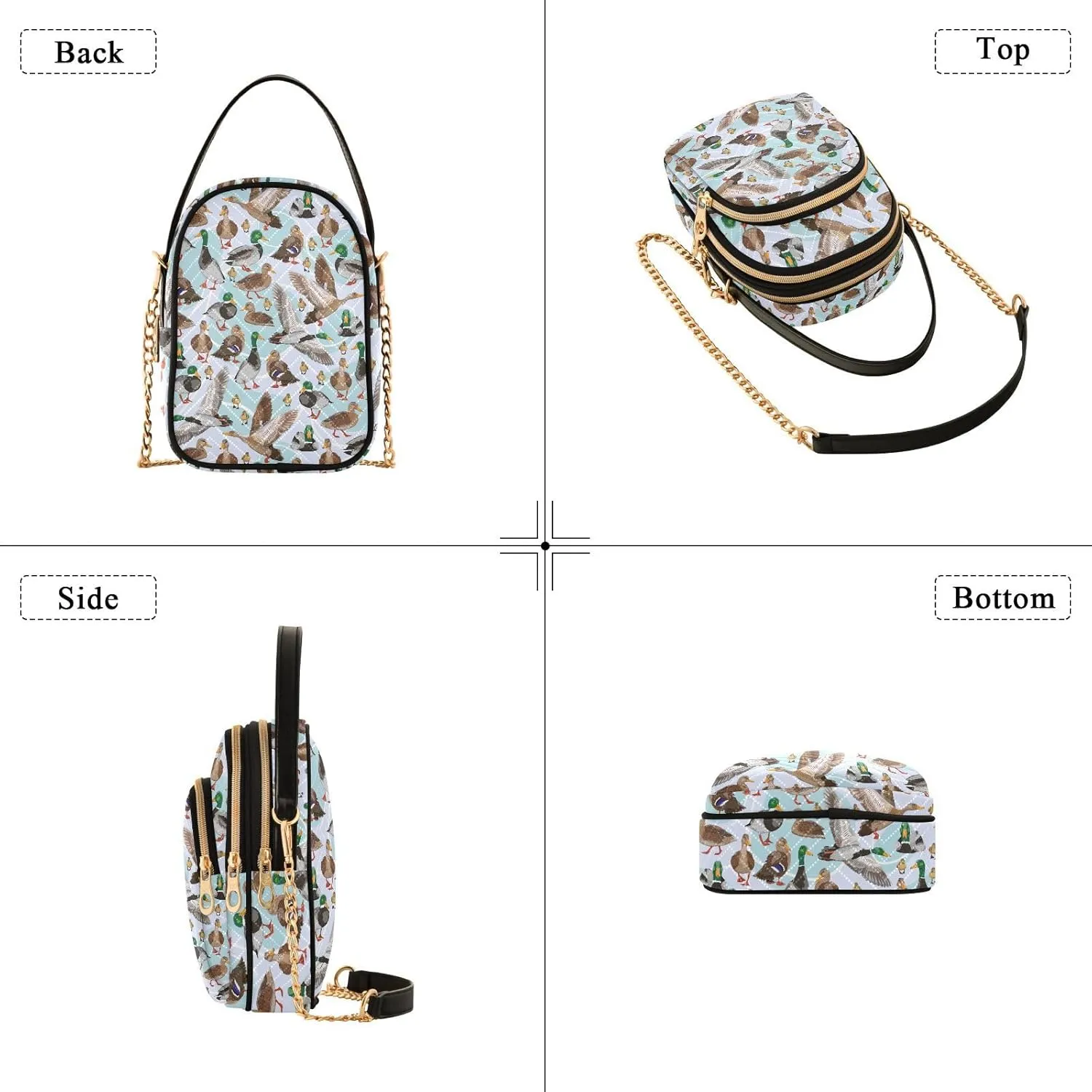 ALAZA Chain Crossbody Bags for Women Quilted Shoulder Crossbody Handbags Travel Cross Body Cell Phone Purses Bags