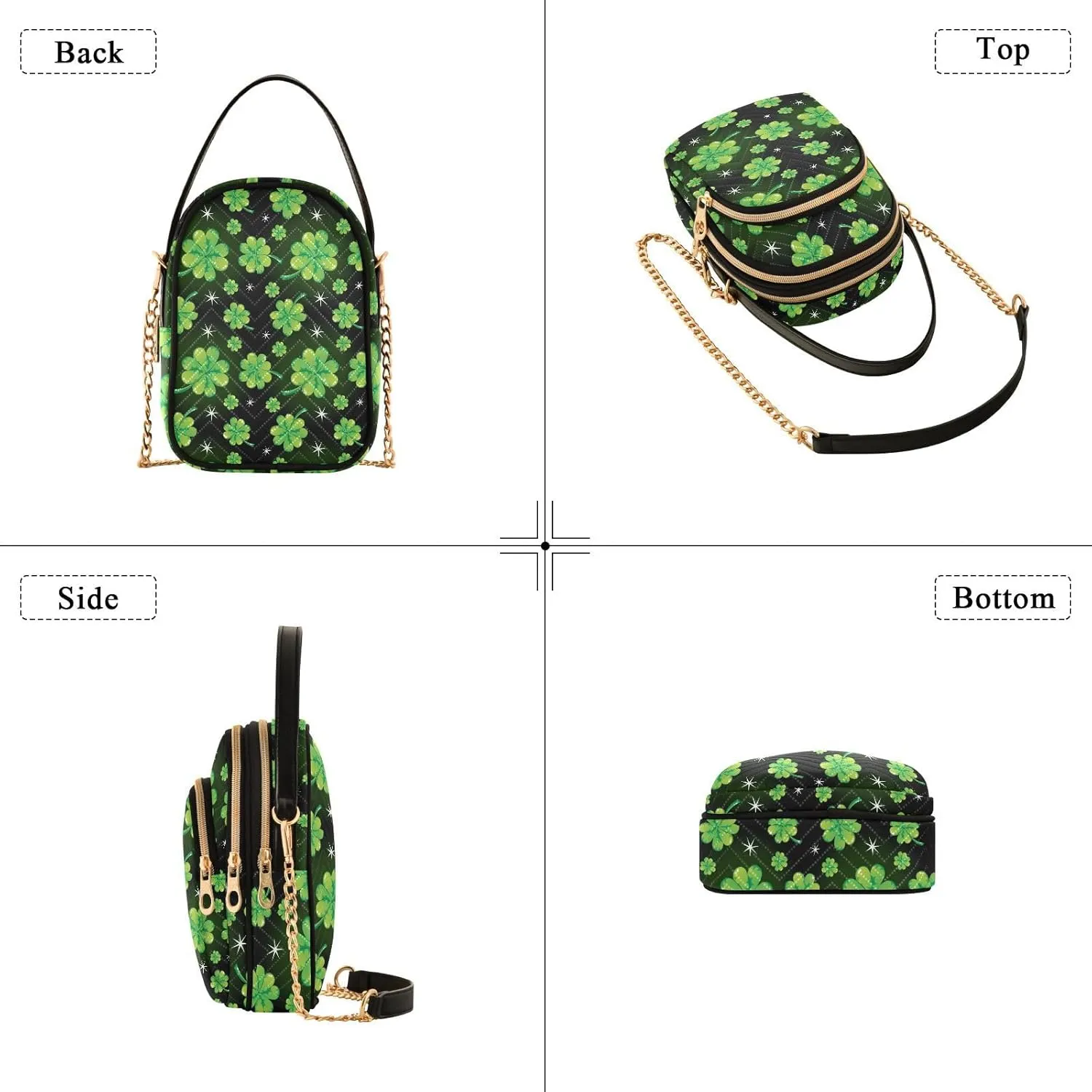 ALAZA Chain Crossbody Bags for Women Quilted Shoulder Crossbody Handbags Travel Cross Body Cell Phone Purses Bags