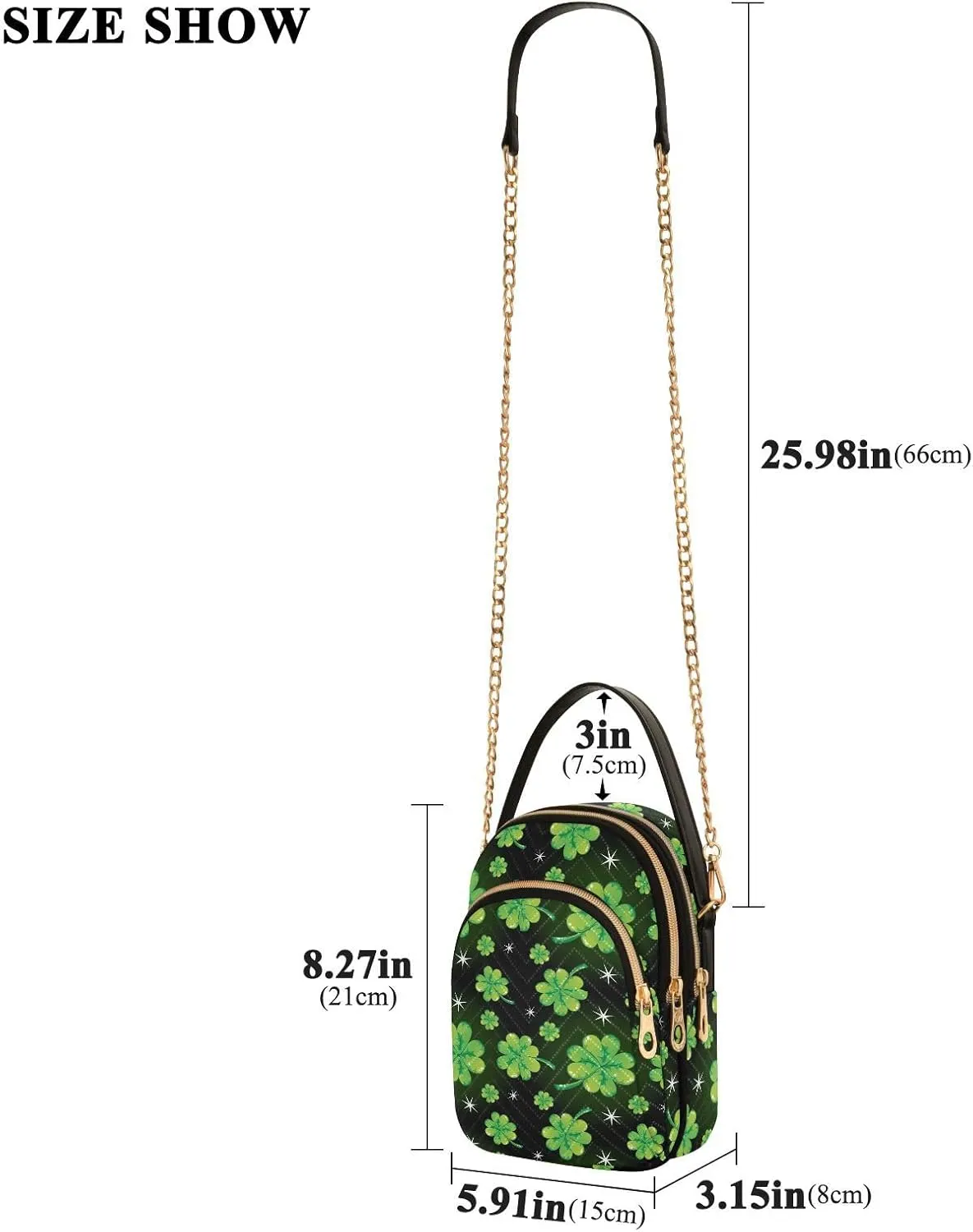 ALAZA Chain Crossbody Bags for Women Quilted Shoulder Crossbody Handbags Travel Cross Body Cell Phone Purses Bags
