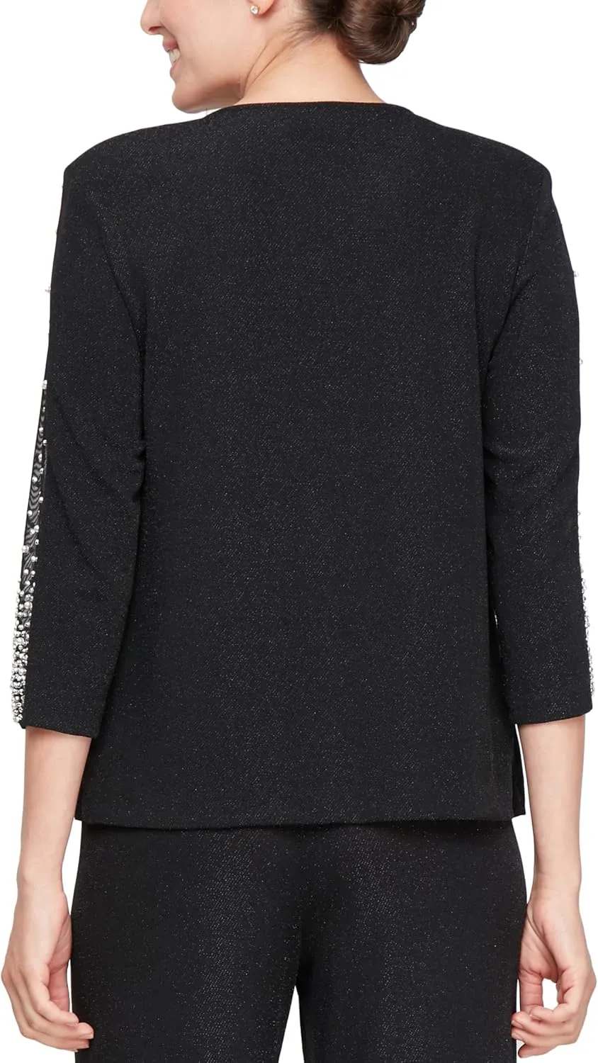 Alex Evenings Women's Metallic Knit Blouse