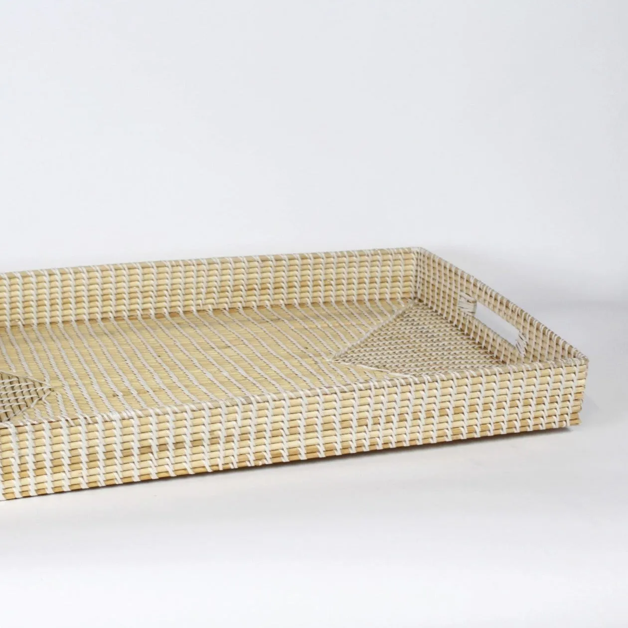 Alli Rectangular Lombox Tray | White Wash
