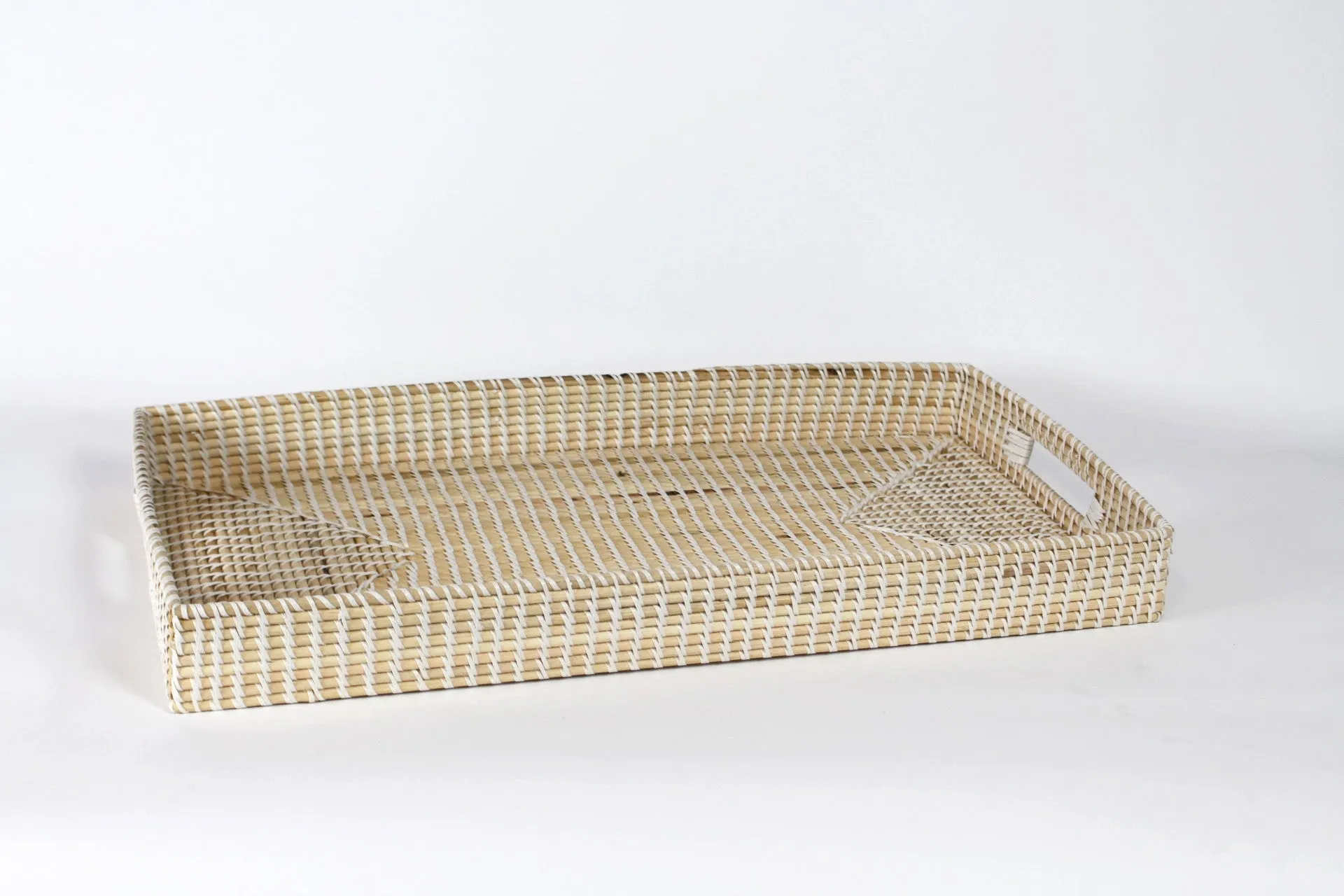 Alli Rectangular Lombox Tray | White Wash