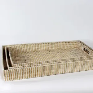 Alli Rectangular Lombox Tray | White Wash