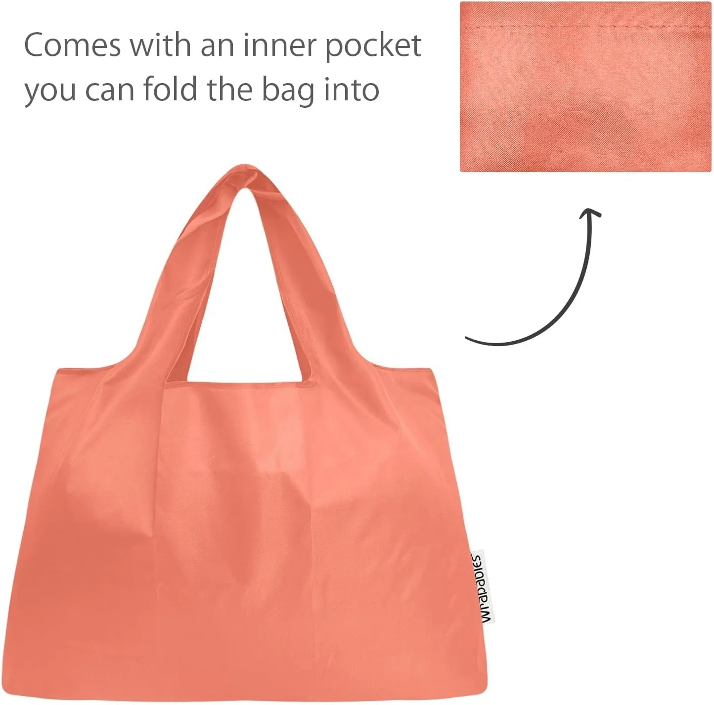 allydrew Large & Small Foldable Tote Nylon Reusable Grocery Bags, Set of 2