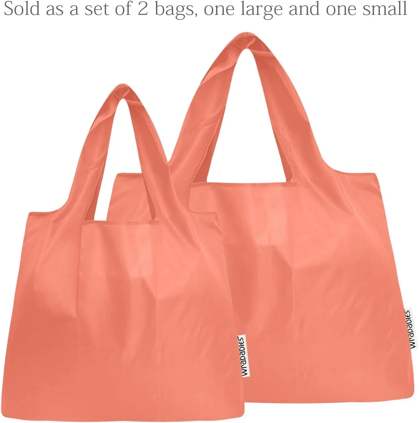 allydrew Large & Small Foldable Tote Nylon Reusable Grocery Bags, Set of 2
