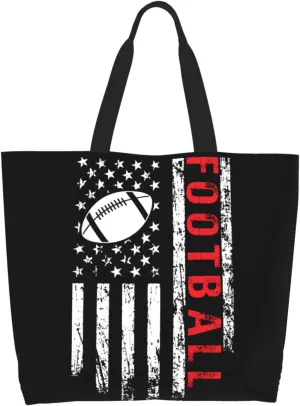 American Motorcycle Flag Dirt Bike Women's Tote Bag Large Capacity Single Shoulder Bags Handbag for Shopping Work