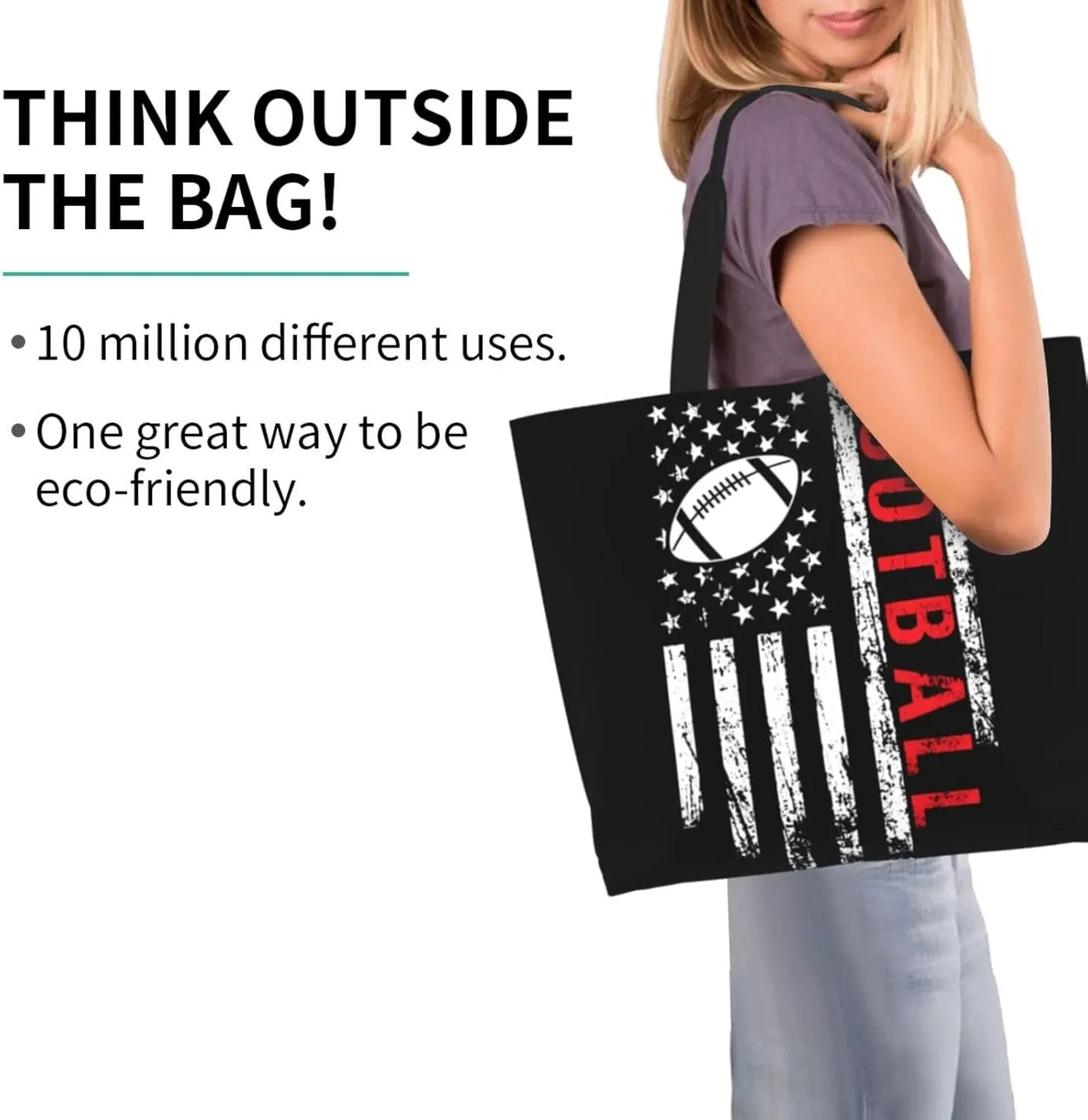 American Motorcycle Flag Dirt Bike Women's Tote Bag Large Capacity Single Shoulder Bags Handbag for Shopping Work
