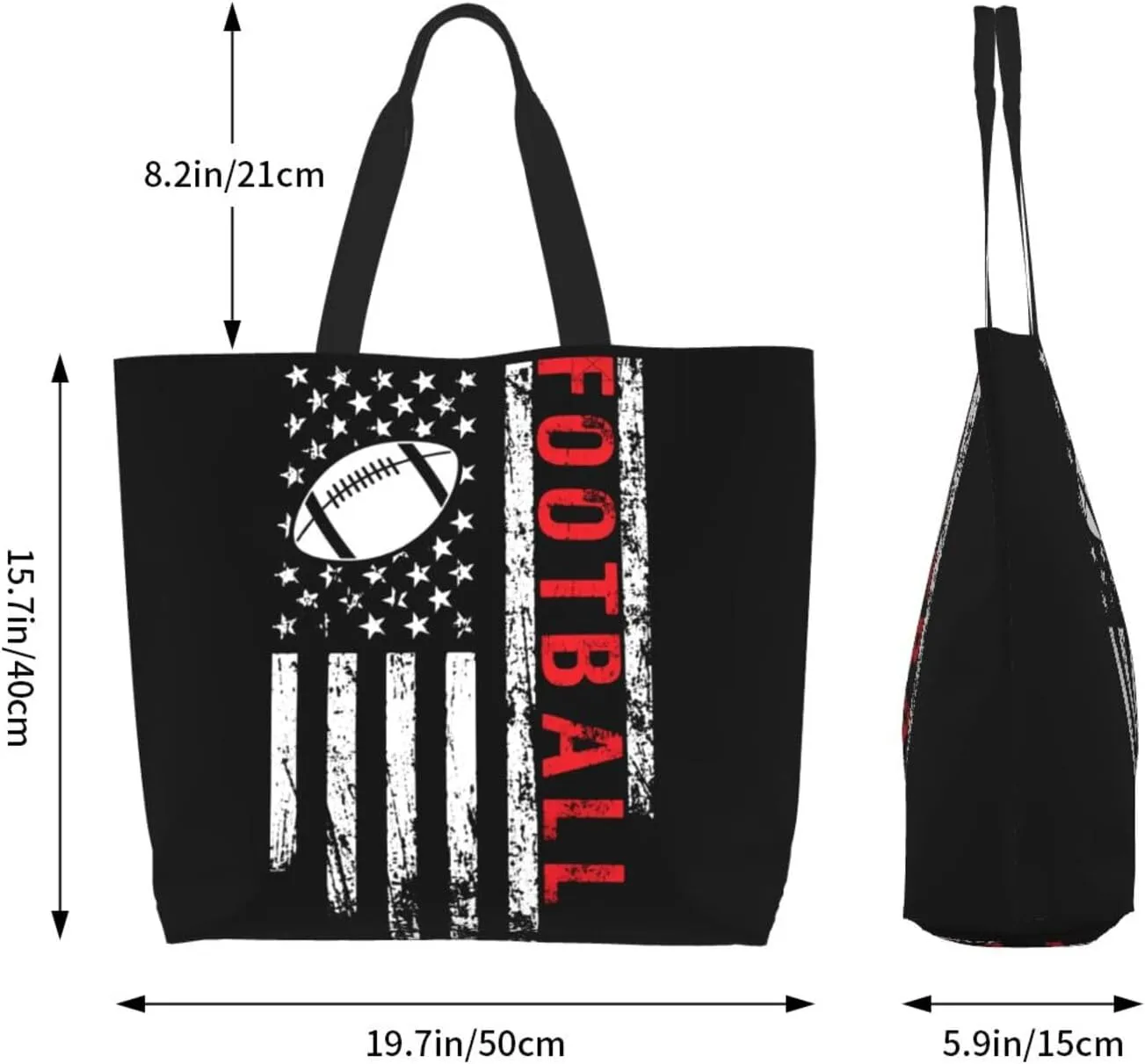American Motorcycle Flag Dirt Bike Women's Tote Bag Large Capacity Single Shoulder Bags Handbag for Shopping Work