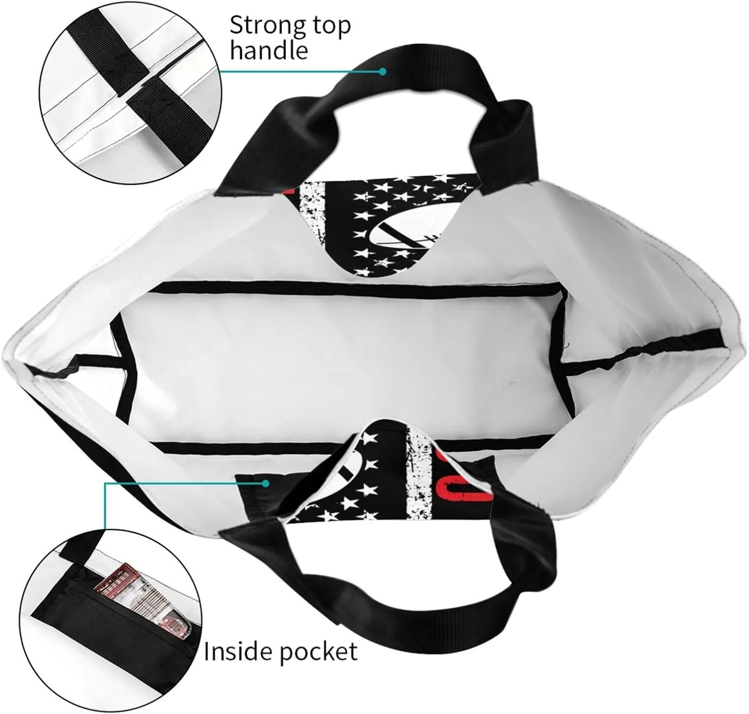 American Motorcycle Flag Dirt Bike Women's Tote Bag Large Capacity Single Shoulder Bags Handbag for Shopping Work