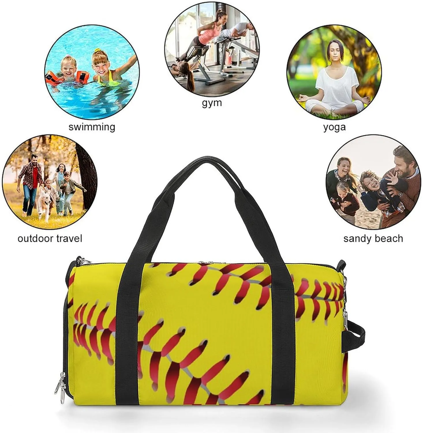 American Red Line Yellow Softball A Fitness Bag with Large Storage Space Is Suitable for Portable Outdoor Use