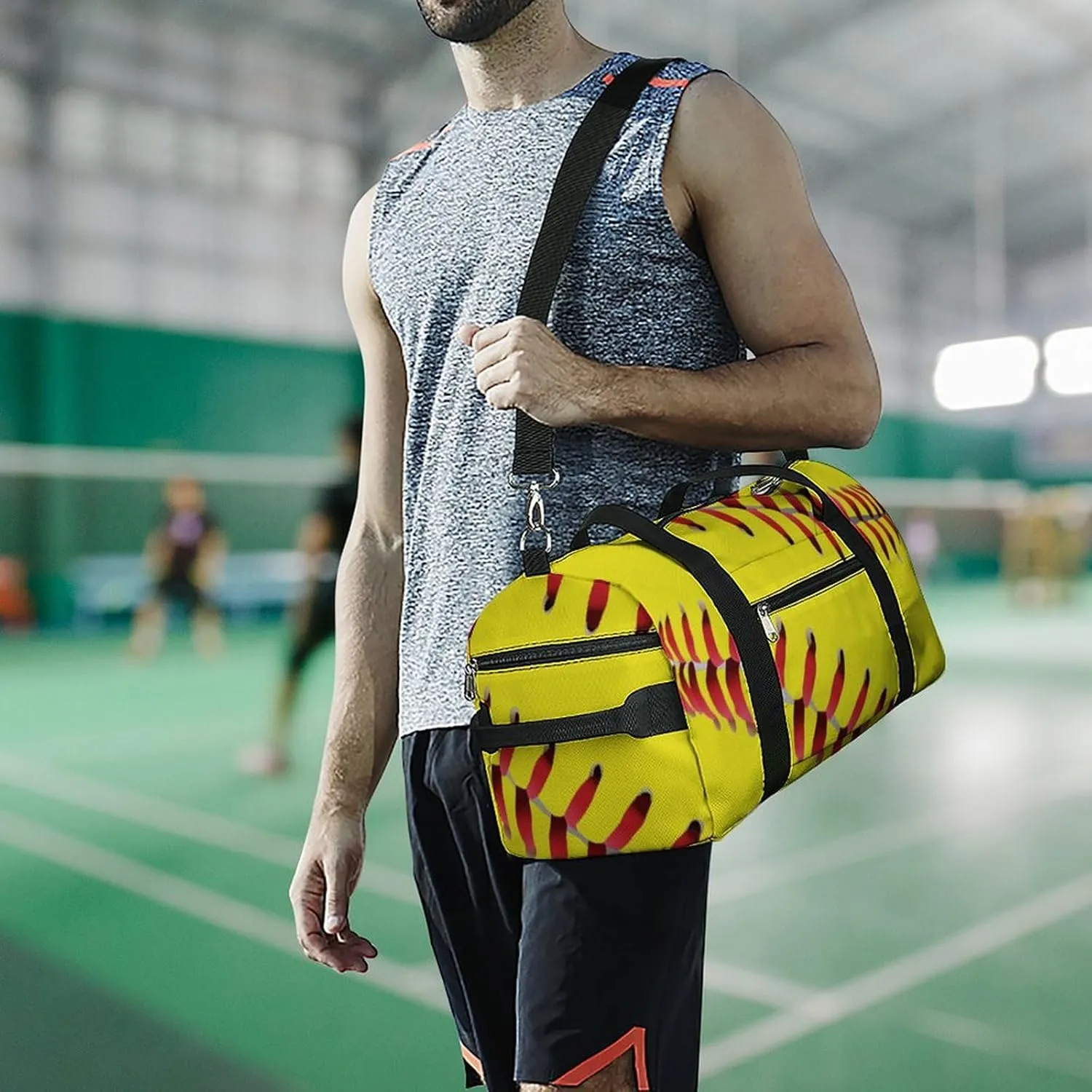 American Red Line Yellow Softball A Fitness Bag with Large Storage Space Is Suitable for Portable Outdoor Use