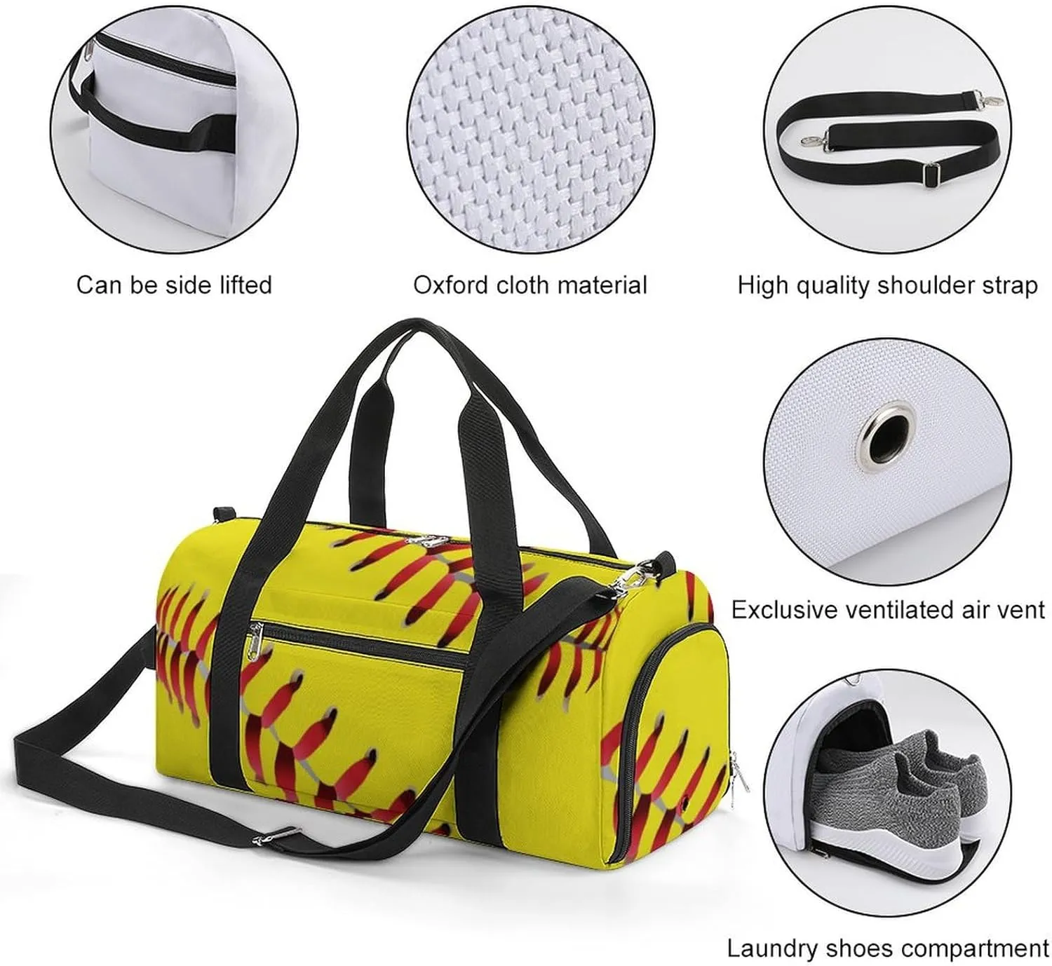 American Red Line Yellow Softball A Fitness Bag with Large Storage Space Is Suitable for Portable Outdoor Use