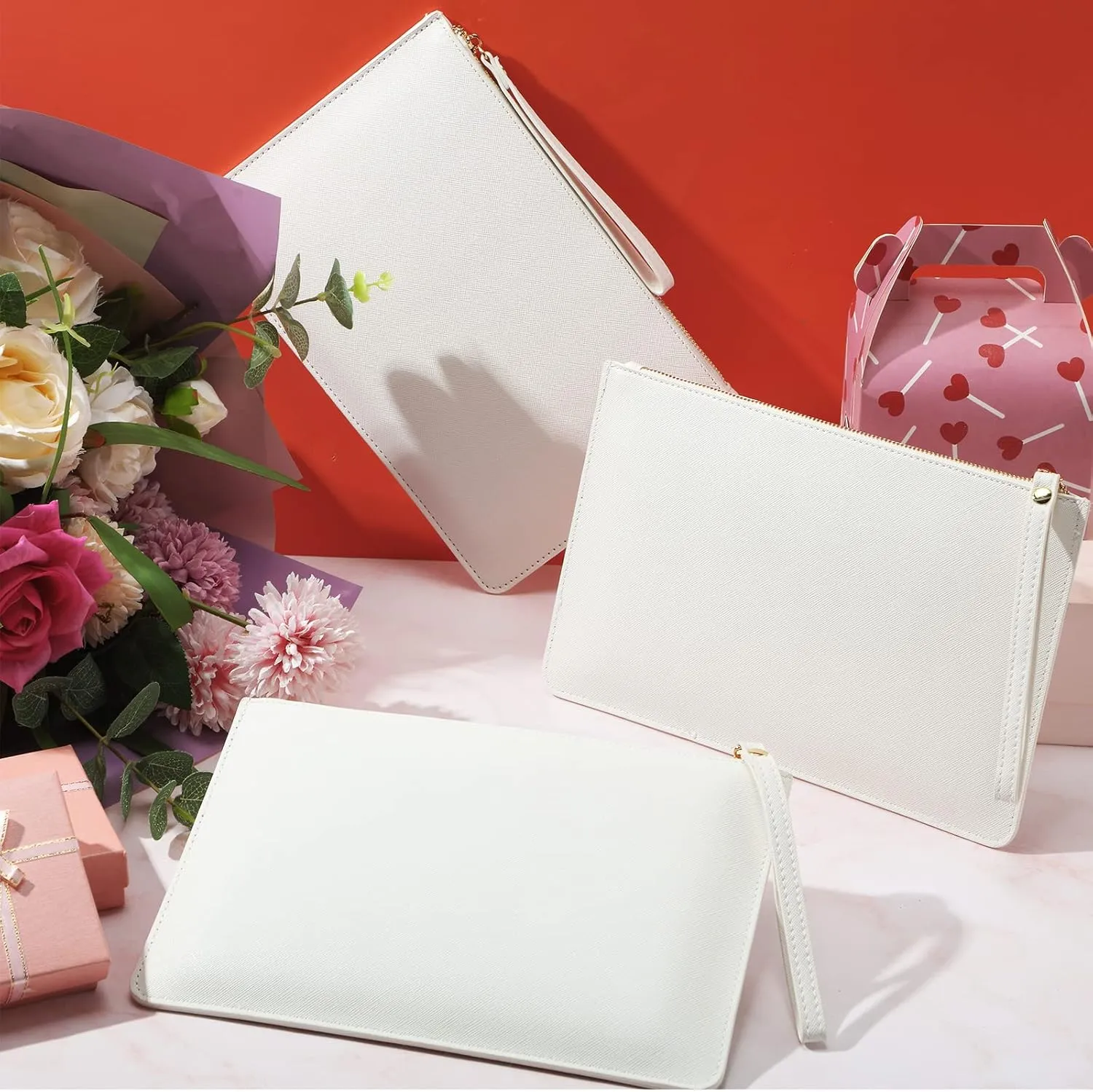 Amylove 6 Pieces Bridesmaid Clutch Bag Wristlet Wallet for Women
