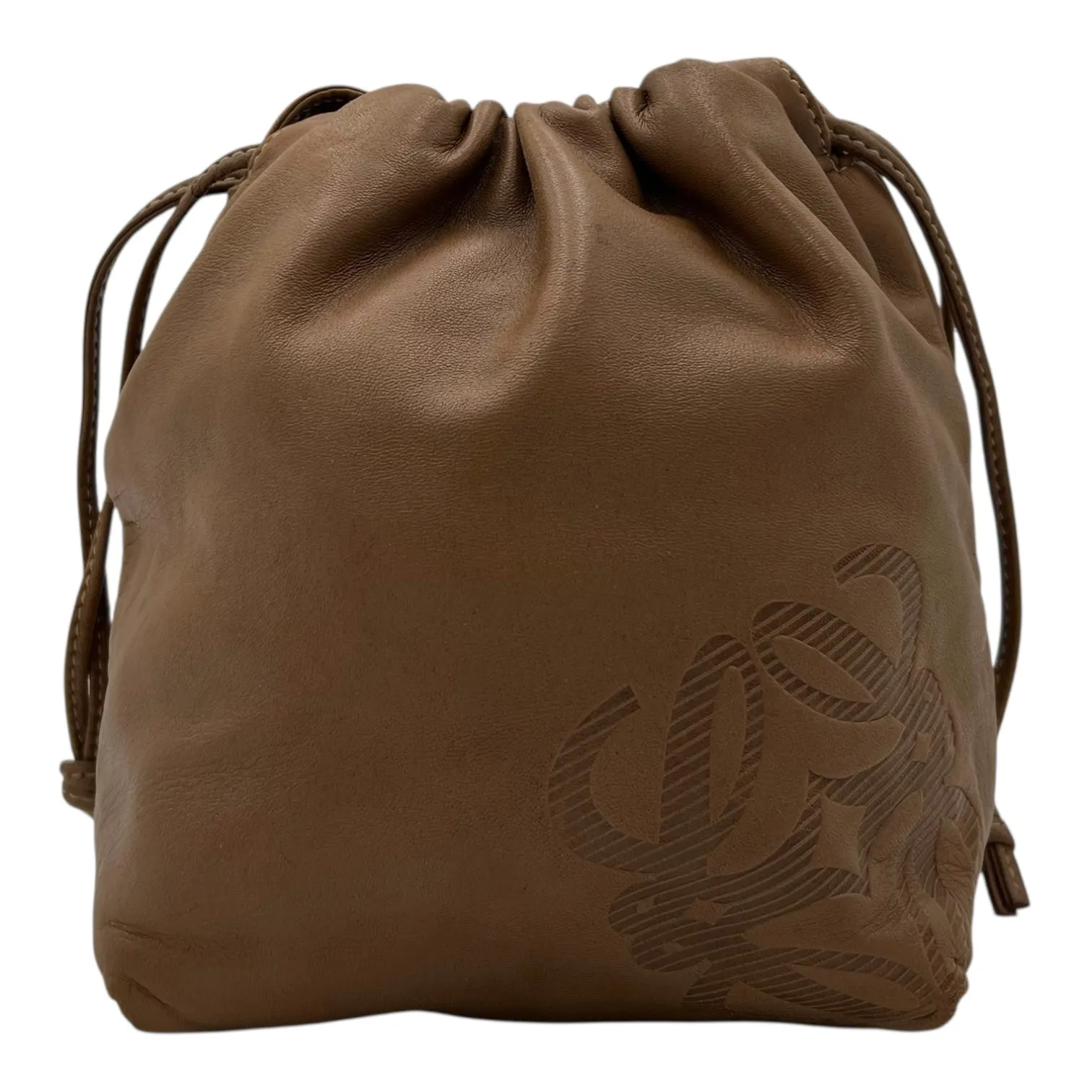 Anagram Brown Crossbody Bag in Lambskin, Gold hardware