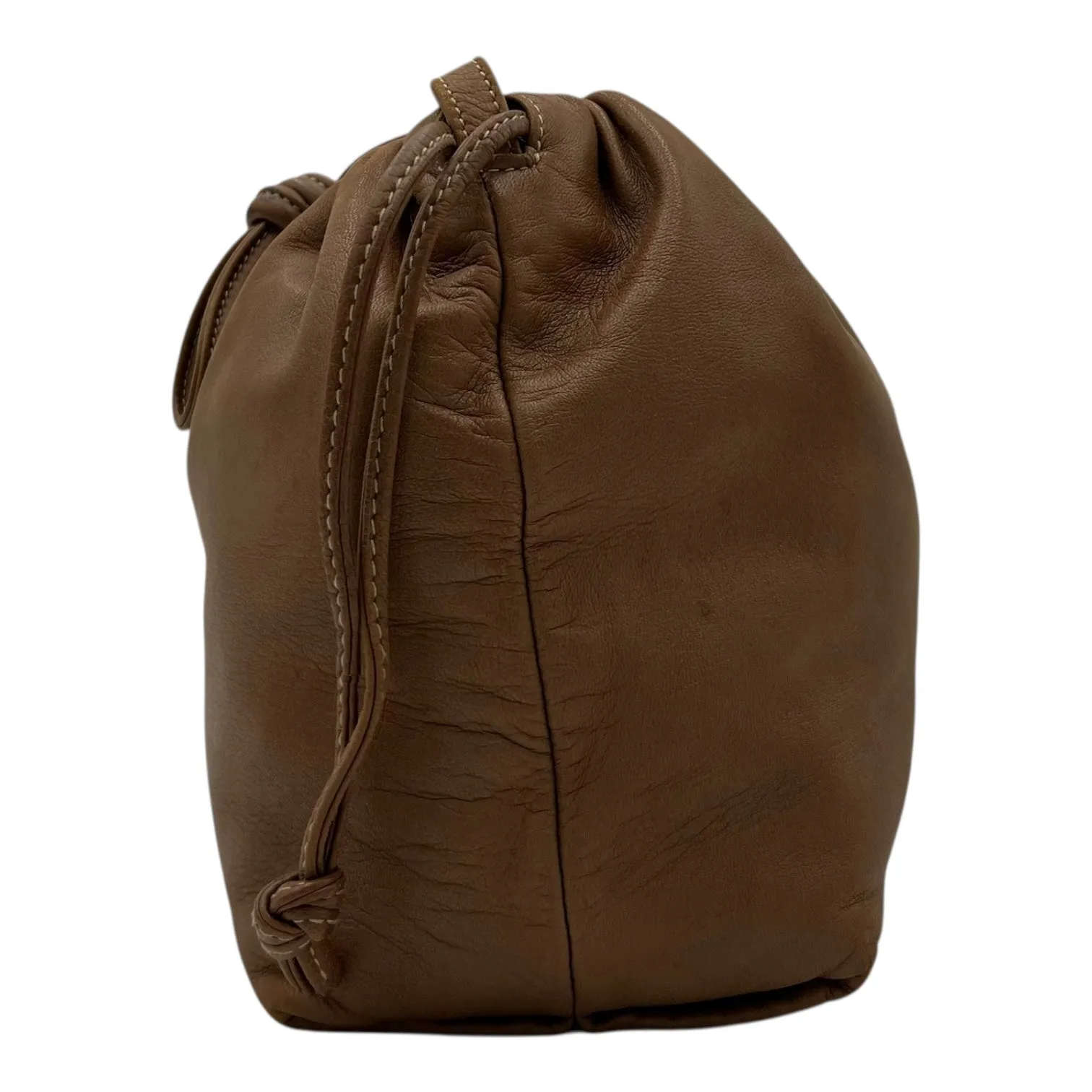 Anagram Brown Crossbody Bag in Lambskin, Gold hardware