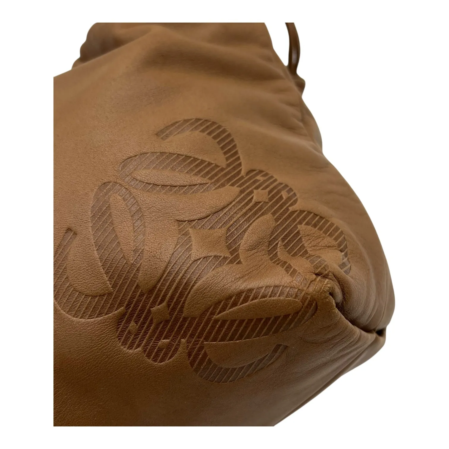 Anagram Brown Crossbody Bag in Lambskin, Gold hardware