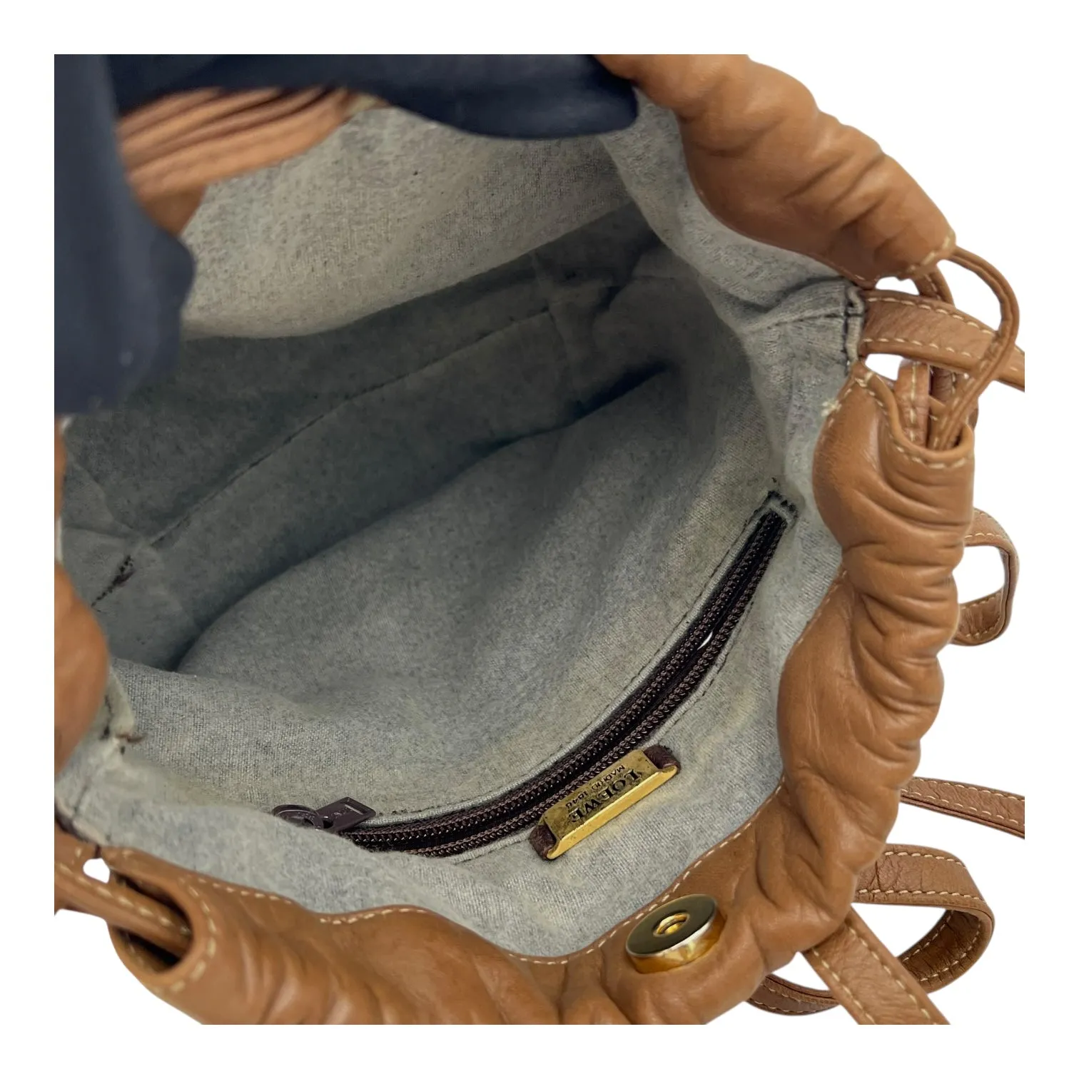 Anagram Brown Crossbody Bag in Lambskin, Gold hardware