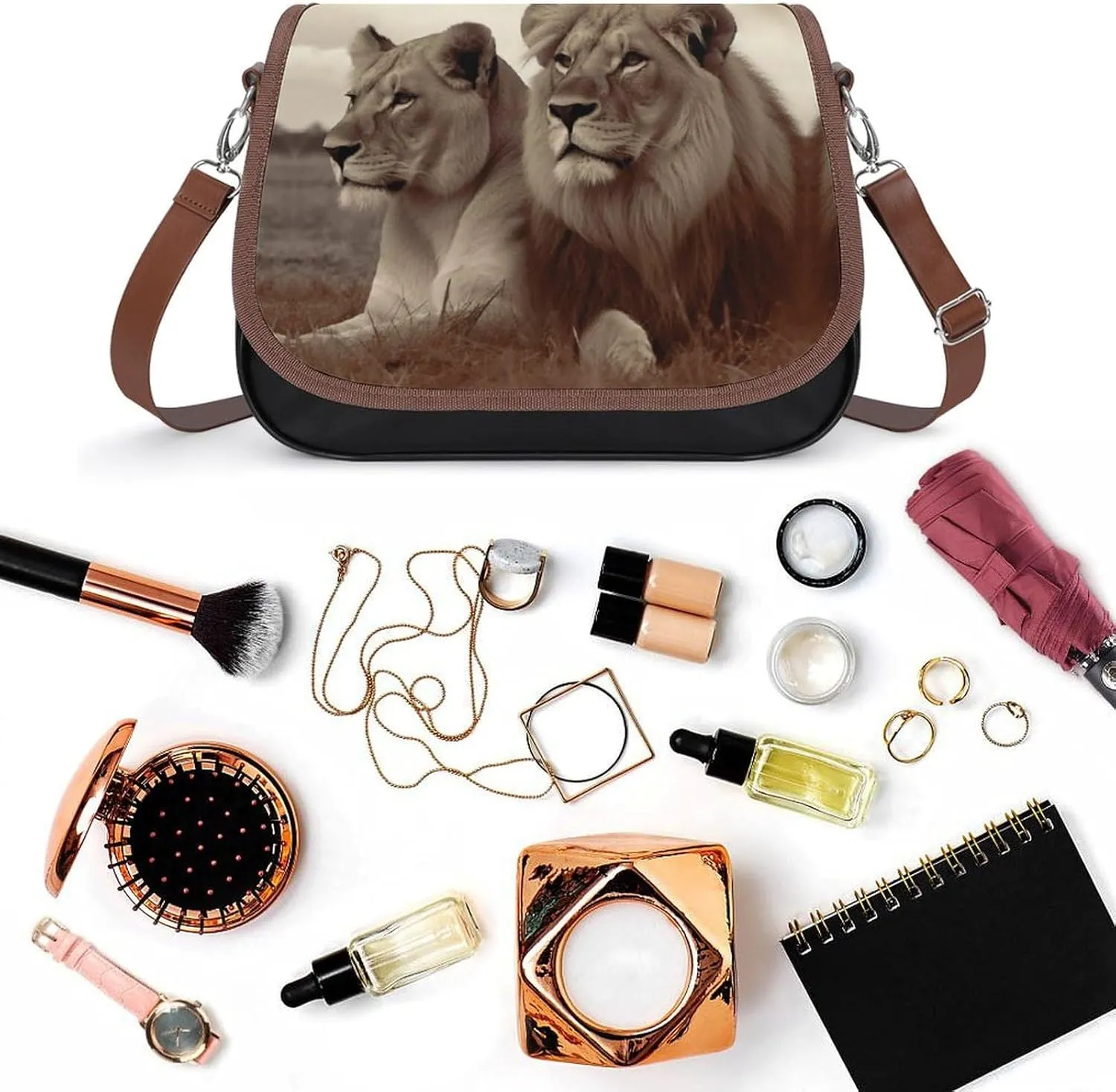 Animal Cartoon Elephant Crossbody Bags for Women,PU Leather Tote Bag for Women,Shoulder Bag Purse for Work Shopping Travel