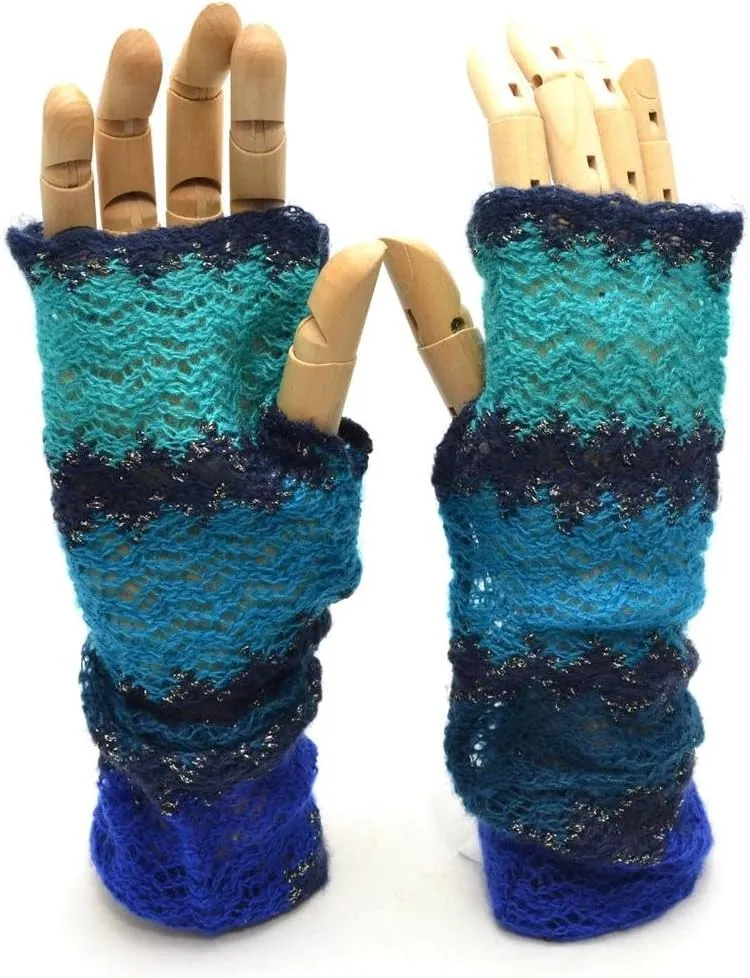 Apt.9 Women Blue Black Green Forearm Warmer Glove Soft Shiny