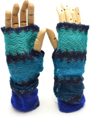 Apt.9 Women Blue Black Green Forearm Warmer Glove Soft Shiny