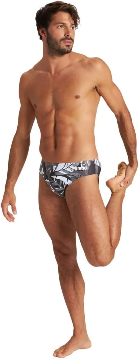 ARENA Men’s Tropical Swim Brief Chlorine Resistant Quick Dry Training & Racing Suit for Competitive Swimmers