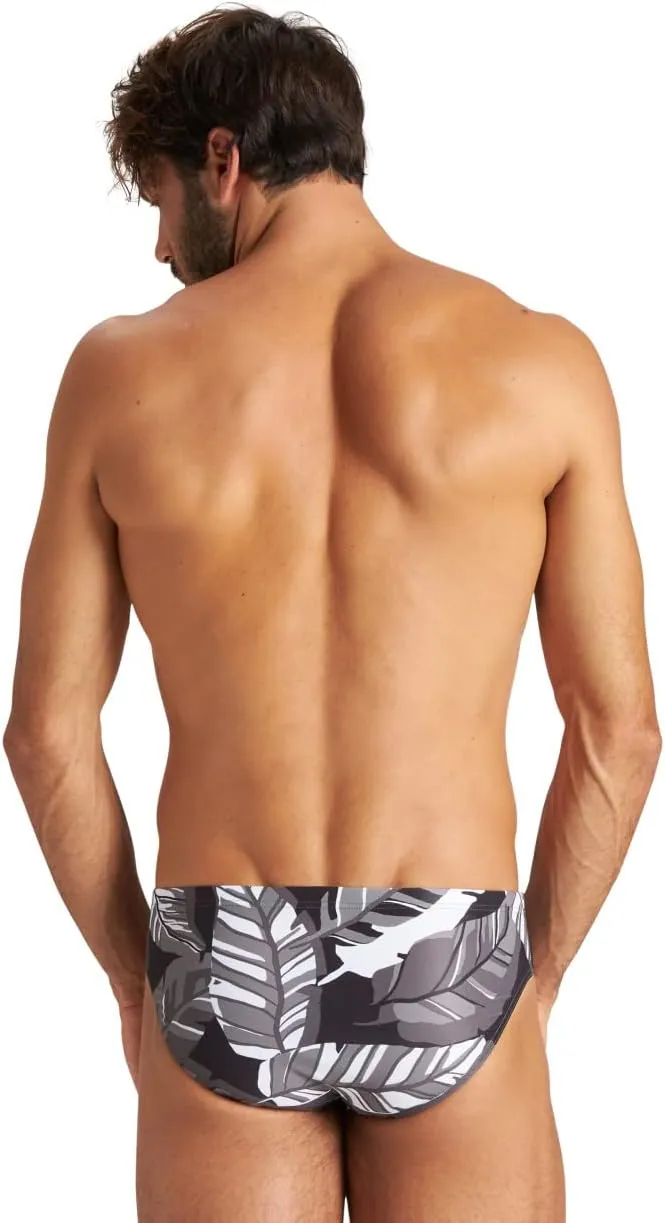 ARENA Men’s Tropical Swim Brief Chlorine Resistant Quick Dry Training & Racing Suit for Competitive Swimmers