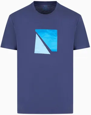 Armani Exchange Men's Regular Fit Cotton Ax Square Logo Tee