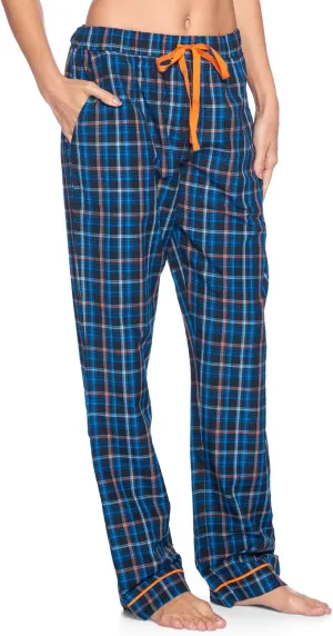 Ashford & Brooks Women's Sleep Pajama Pants | Woven Plaid Long PJ Sleepwear & Loungewear Bottoms