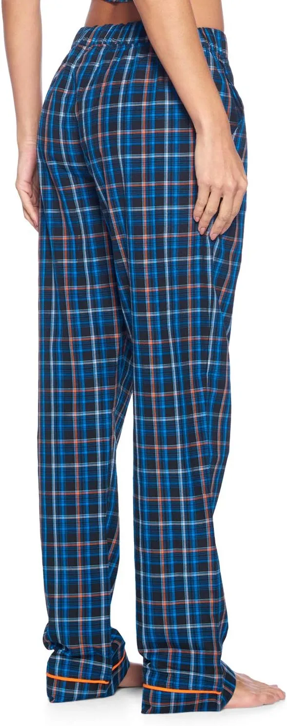 Ashford & Brooks Women's Sleep Pajama Pants | Woven Plaid Long PJ Sleepwear & Loungewear Bottoms