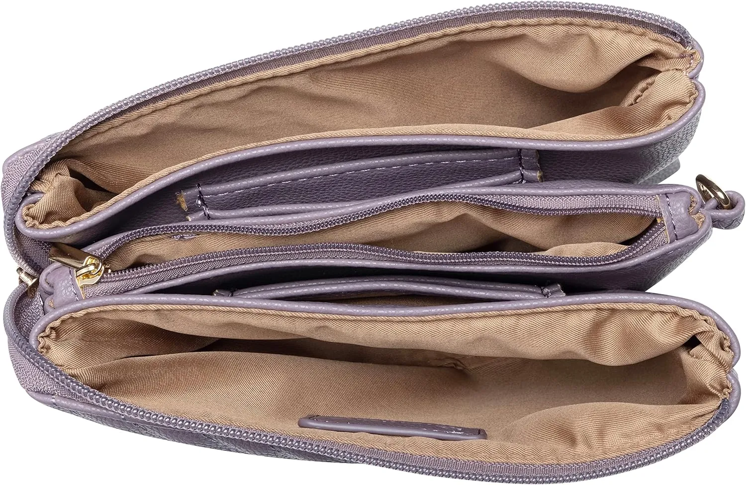 B BRENTANO Vegan Leather Multi-Pocket Crossbody Purse/Clutch with Card Slots, Removable Wristlet & Adjustable Shoulder Strap
