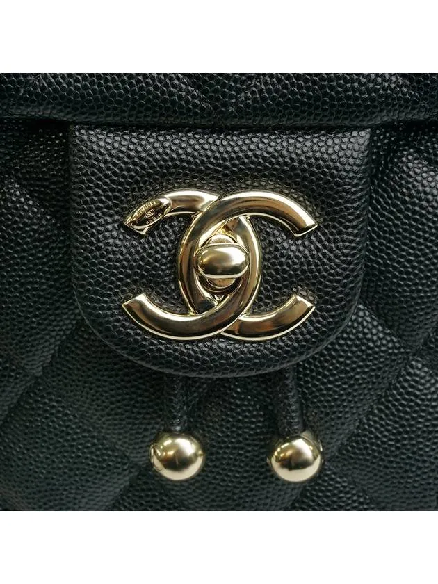 Backpack Calfskin Black Metal Early-bird special Complete collection Chanel Gold Shiny Grained