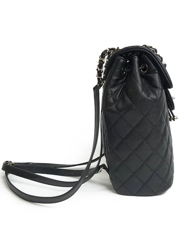 Backpack Calfskin Black Metal Early-bird special Complete collection Chanel Gold Shiny Grained