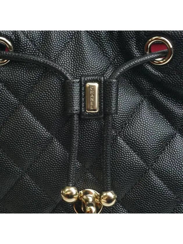 Backpack Calfskin Black Metal Early-bird special Complete collection Chanel Gold Shiny Grained