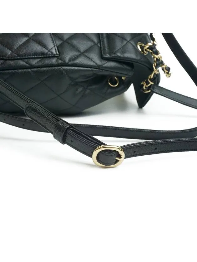 Backpack Calfskin Black Metal Early-bird special Complete collection Chanel Gold Shiny Grained