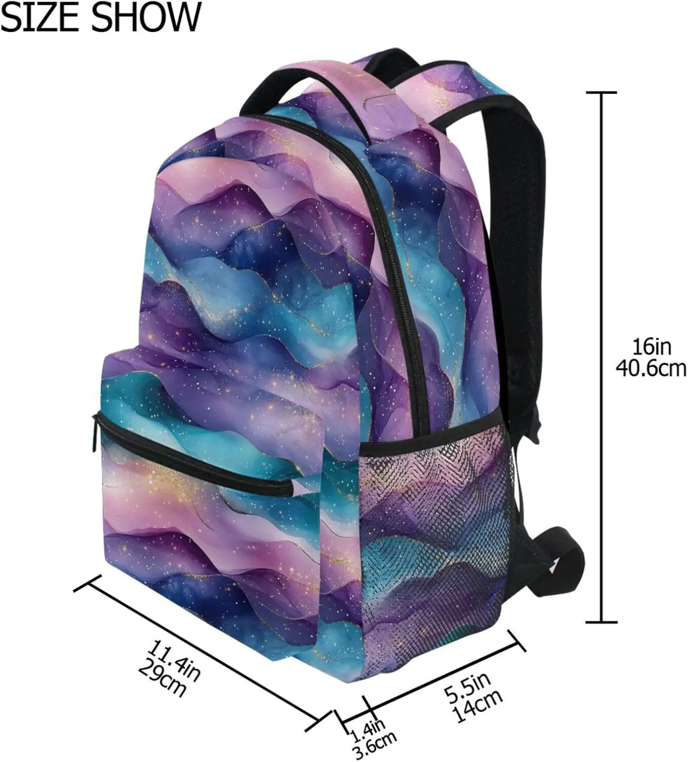 Backpack for Teenager Waterproof Stylish Travel Bags with Chest Strap for Business Work College Travel Trip Teal Purple