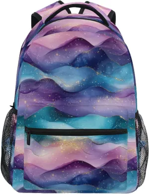Backpack for Teenager Waterproof Stylish Travel Bags with Chest Strap for Business Work College Travel Trip Teal Purple